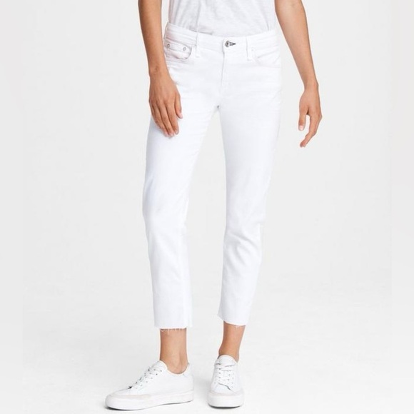 Rag & Bone Dre Low Rise Slim Boyfriend In White - 24 - Picture 1 of 5